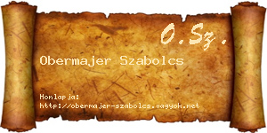 Obermajer Szabolcs névjegykártya
